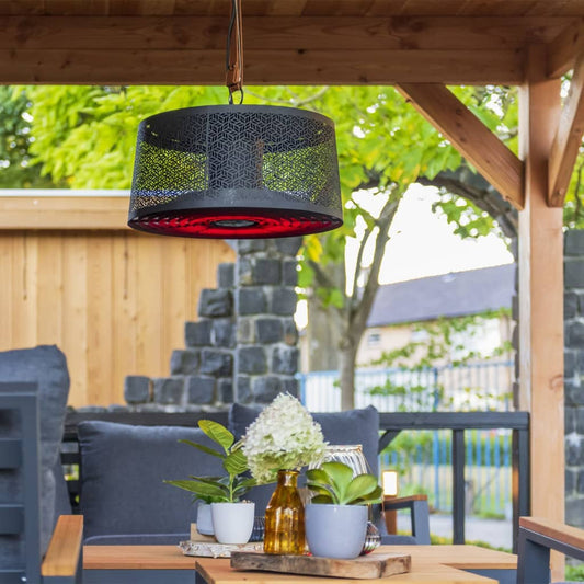 Gemütliche Überdachung oder Garten mit Sunred Moderna Artix Ultra Smart Hängeheizstrahler