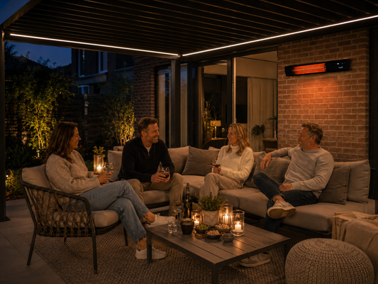 Heizstrahler unter der Terrassenüberdachung: Auswahl und Montage
