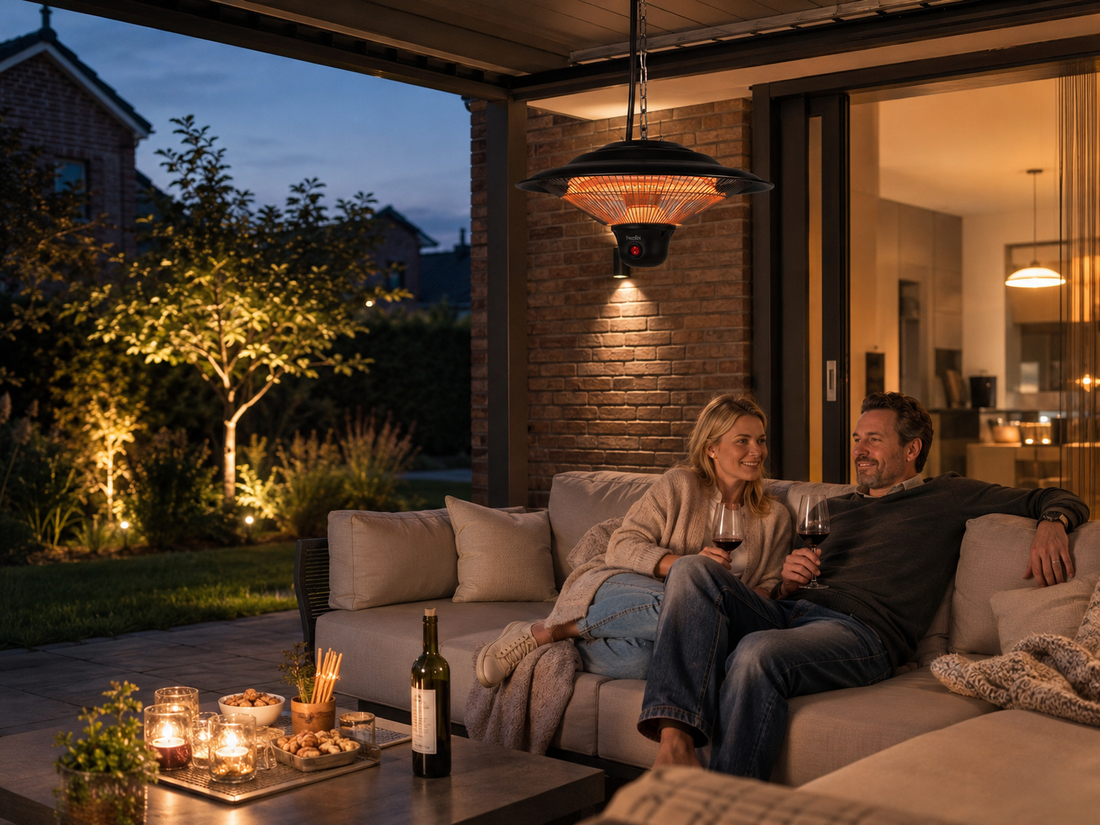 Hängeheizstrahler unter der Terrassenüberdachung richtig auswählen