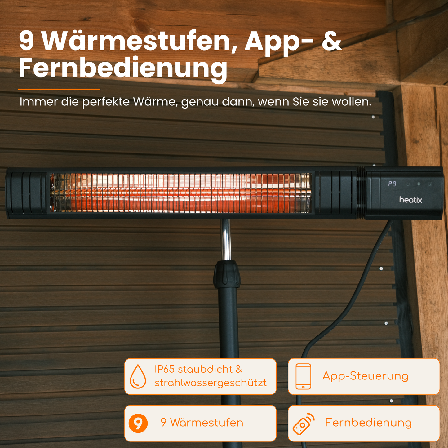 Heatix Golden Shadow Standheizstrahler (2000W / 2500W)