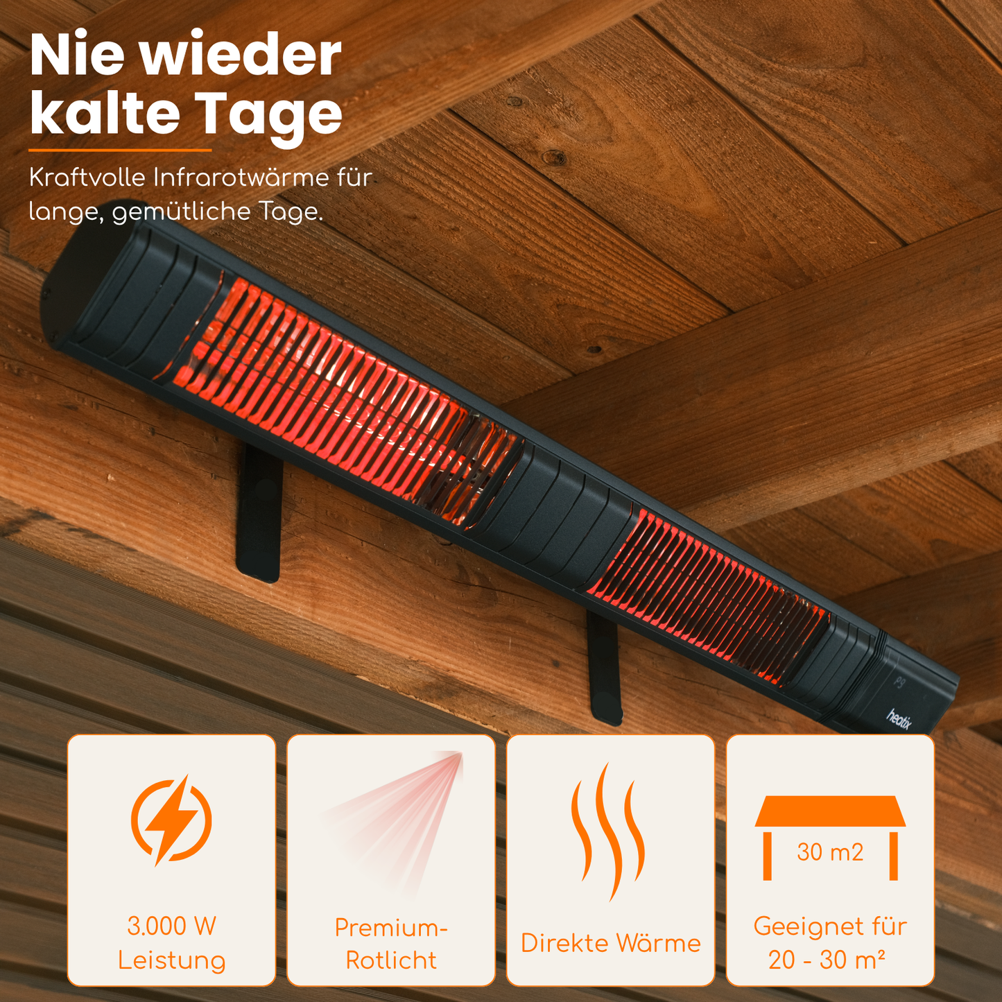 Heatix Smart Golden Shadow Wandheizstrahler 3000W