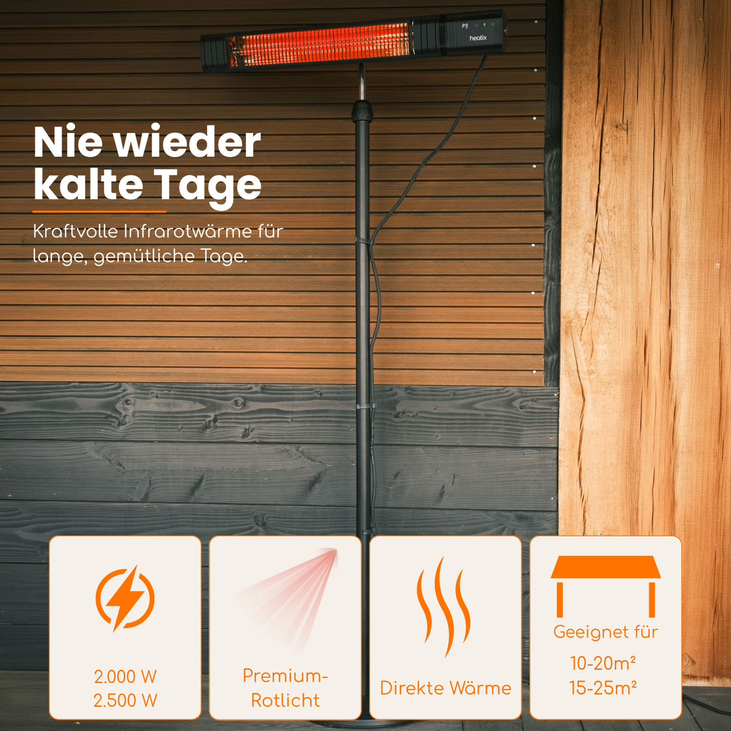 Heatix Golden Shadow Standheizstrahler (2000W / 2500W)