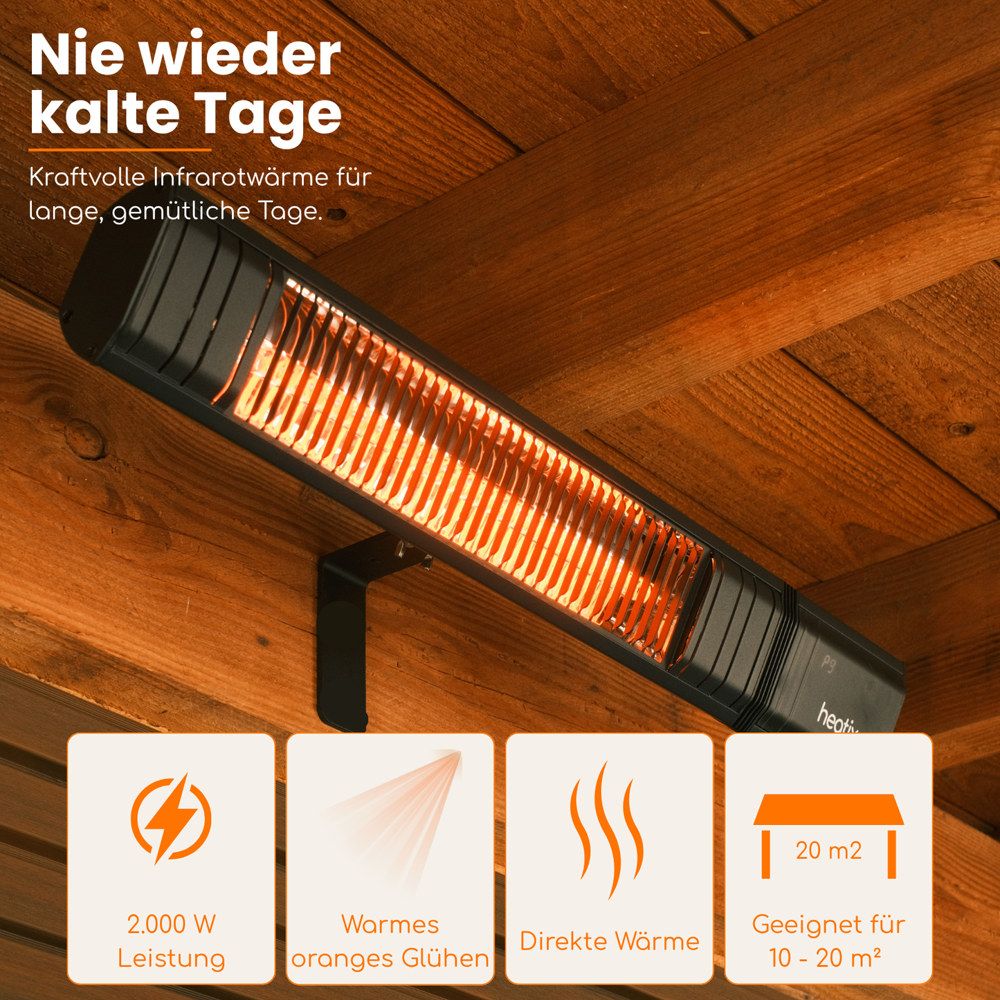 Heatix Smart Carbon Fiber Wandheizstrahler 2000W