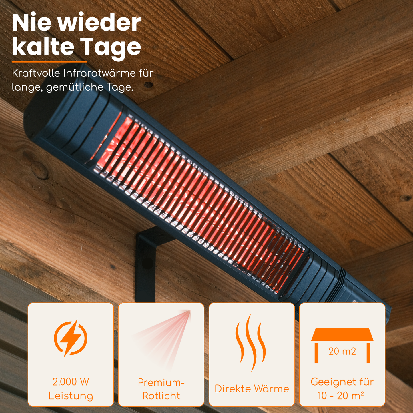 Heatix Smart Golden Shadow Wandheizstrahler 2000W