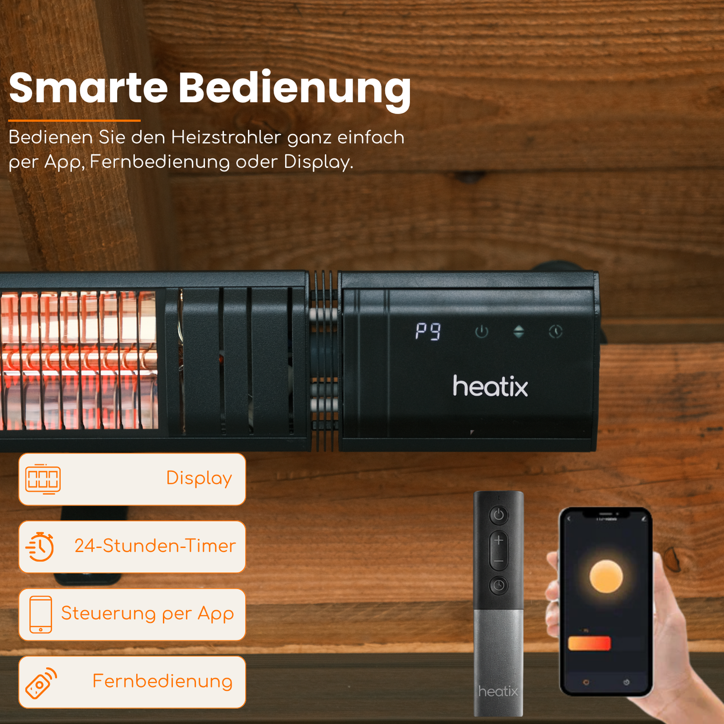 Heatix Smart Golden Shadow Wandheizstrahler 3000W