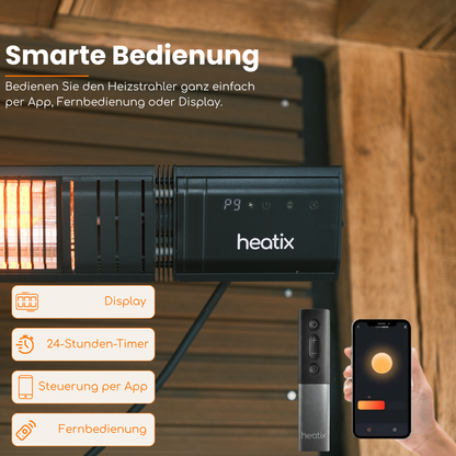 Heatix Smart Carbonfaser-Standheizstrahler (2000W / 2500W)