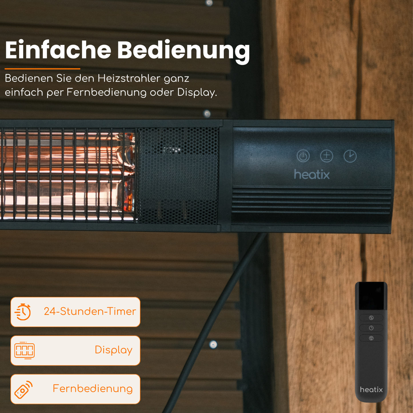 Heatix Carbon Rose Gold Standheizstrahler (1500W / 2000W / 2500W)