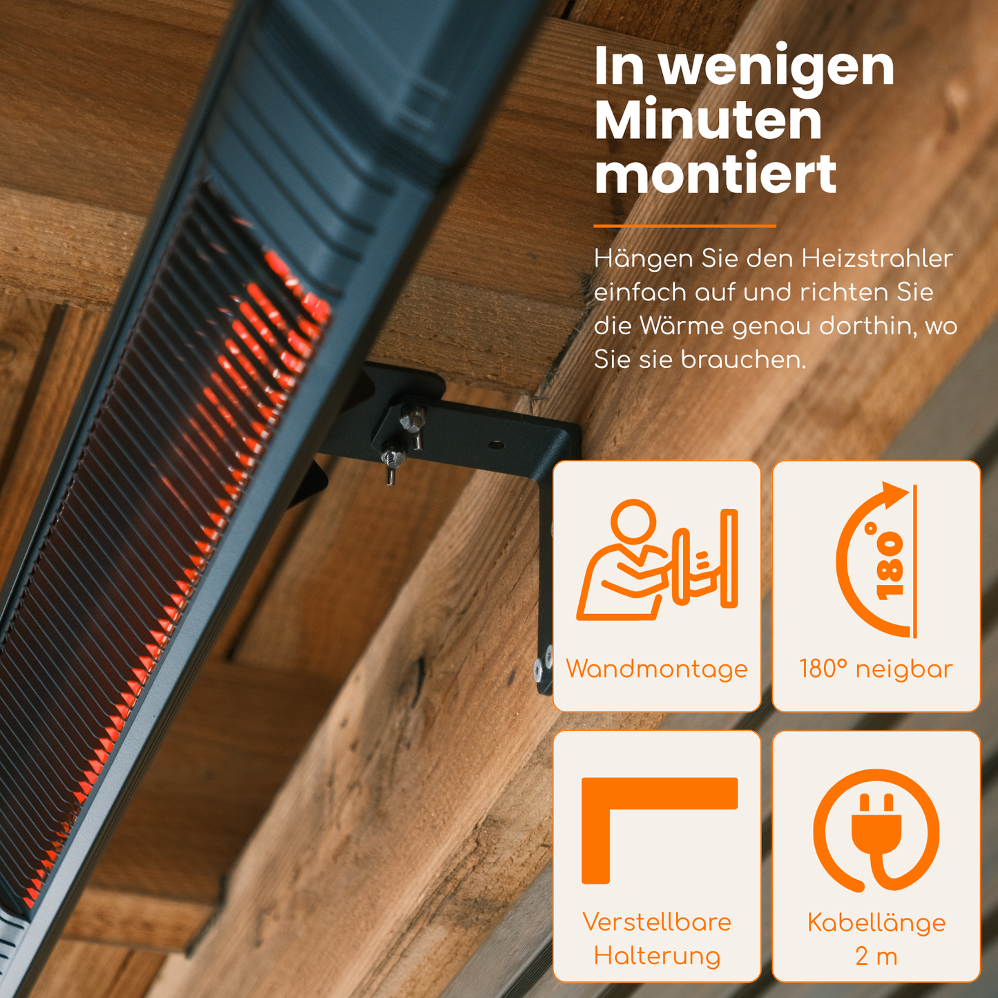 Heatix Smart Golden Shadow Wandheizstrahler 2500W