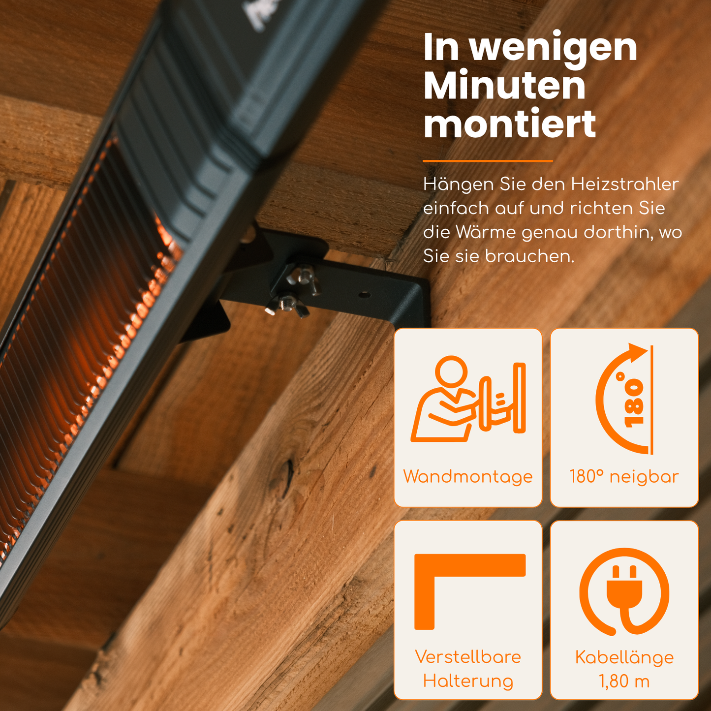 Heatix Smart Carbon Fiber Wandheizstrahler 2000W