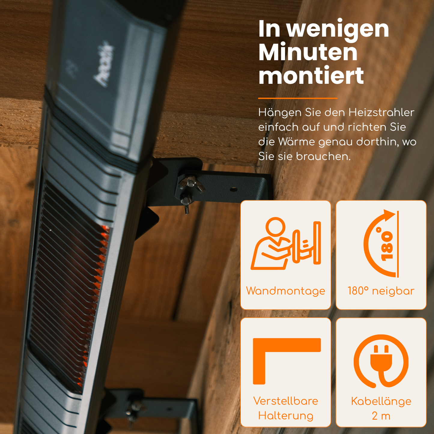 Heatix Smart Golden Shadow Wandheizstrahler 3000W