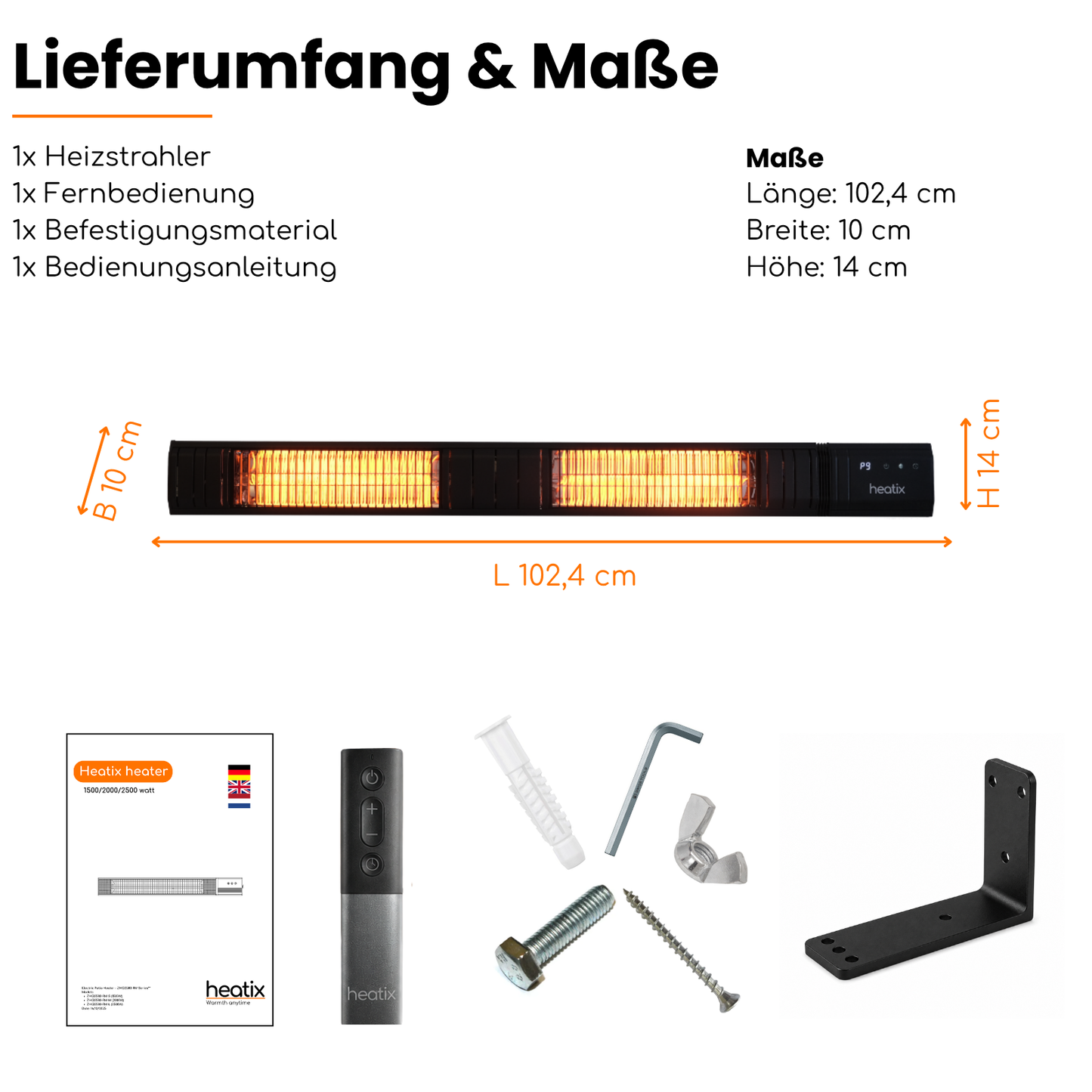Heatix Smart Carbon Fiber Wandheizstrahler 3000W