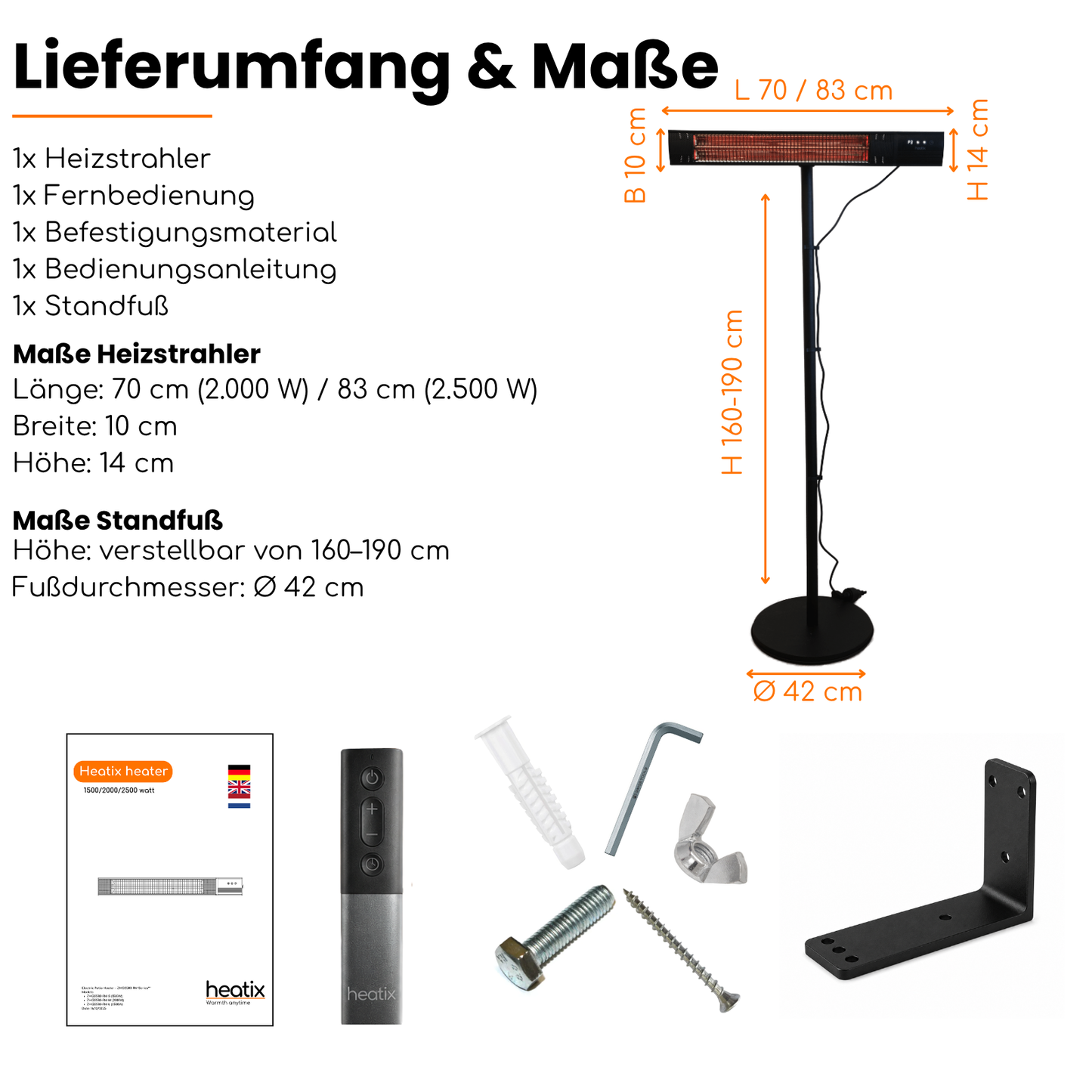 Heatix Golden Shadow Standheizstrahler (2000W / 2500W)