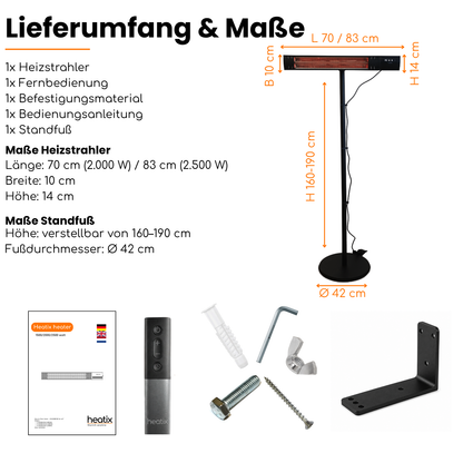 Heatix Golden Shadow Standheizstrahler (2000W / 2500W)