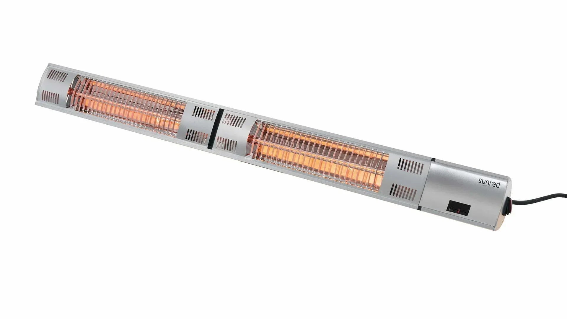 Ultra zilveren hangend/wand terrasverwarmer van Sunred met 3000 Watt