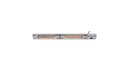 Sfeervolle overkapping door Sunred Ultra zilveren terrasverwarmer met 3000 Watt