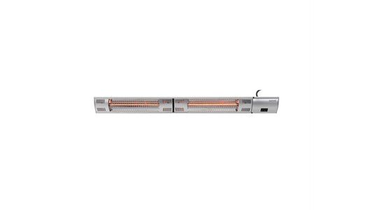 Sfeervolle overkapping door Sunred Ultra zilveren terrasverwarmer met 3000 Watt