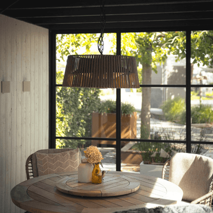 Bruine hangende Artix Corda Bright terrasverwarmer voor binnen en buiten in de tuin