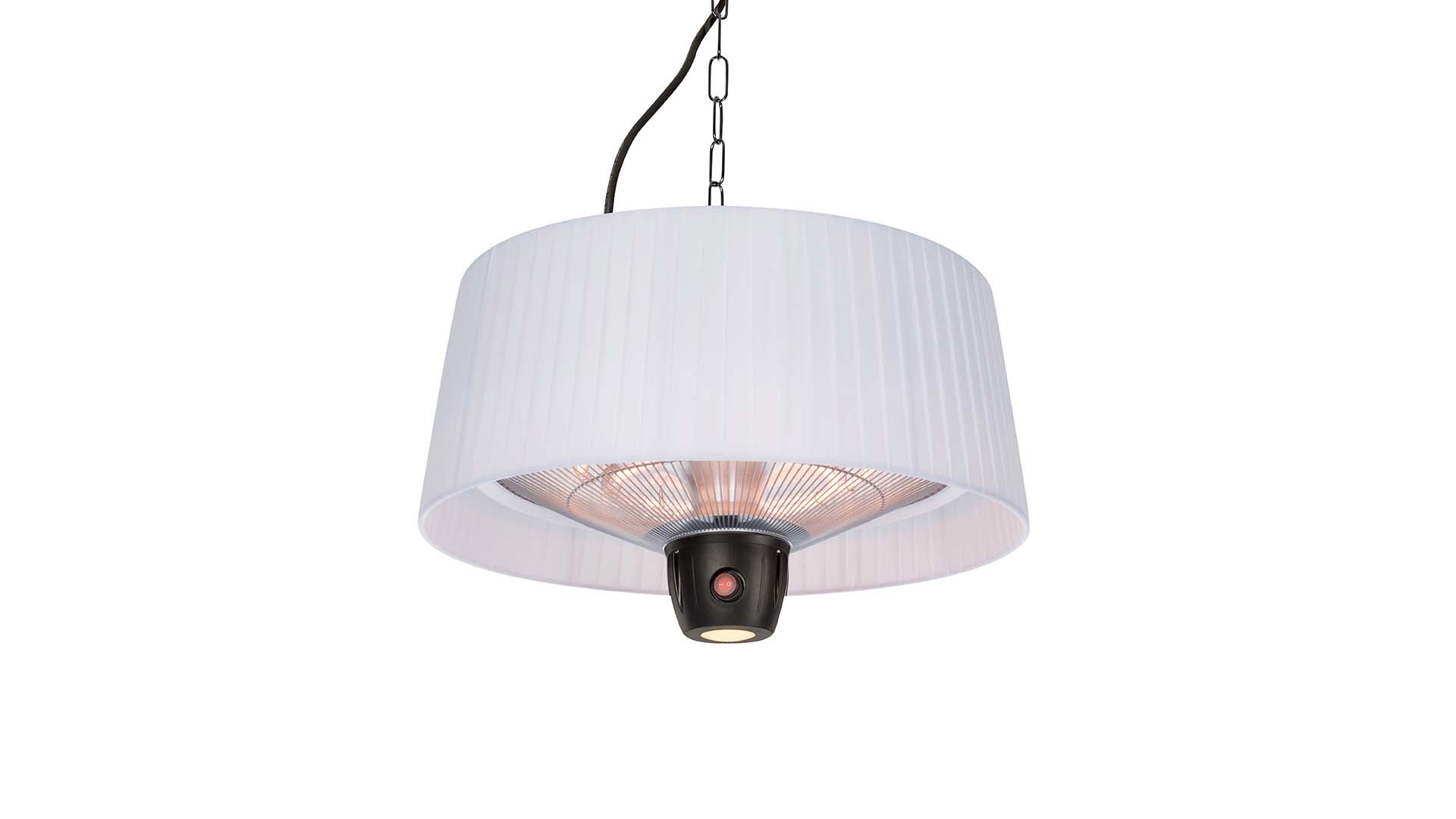 Sunred Compact Artix Bright weißer Hängeheizstrahler mit 1500 Watt und Fernbedienung