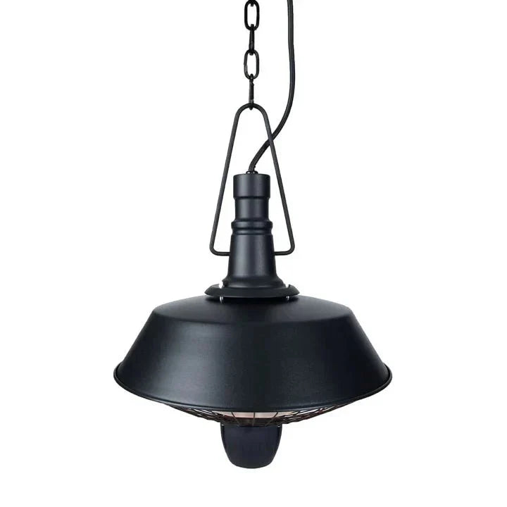 kap van de Zwarte hangende Sunred Indus terrasverwarmer met halogeen technologie