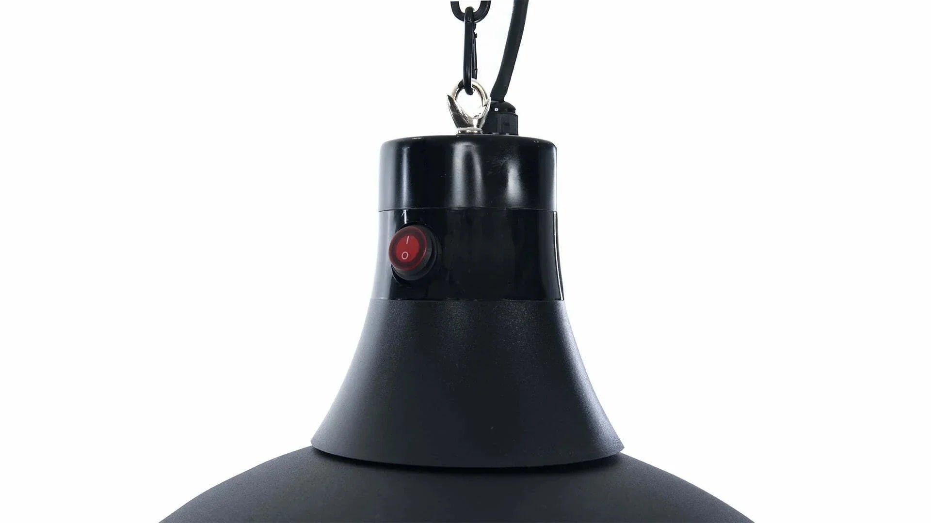 aan/uit knop van de Sunred Indus II Bright hangende zwarte heater