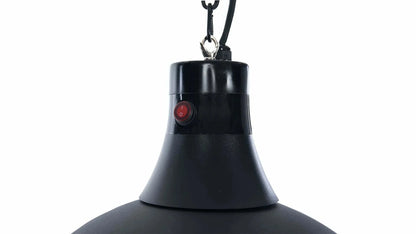 aan/uit knop van de Sunred Indus II Bright hangende zwarte heater