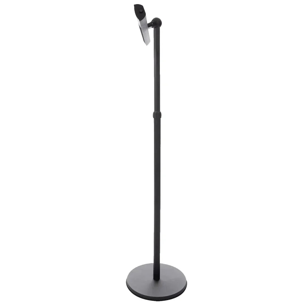 zijkant van Sunred zwarte staande terrasverwarmer Royal Diamond Dark op standaard voor binnen en buiten