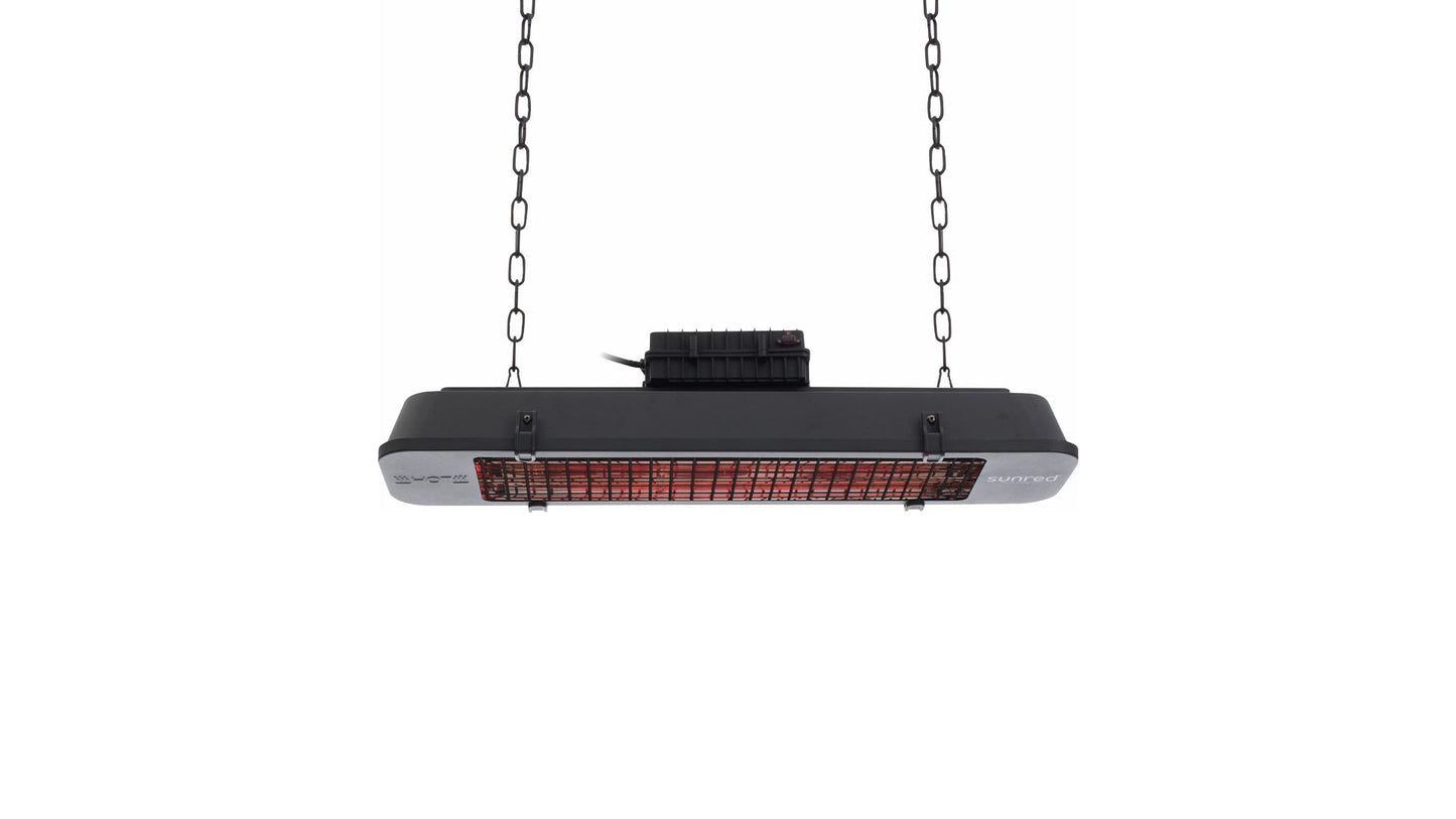 Sunred Vintage Dark schwarzer Hängeheizstrahler mit 2500 Watt