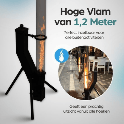 Pure Power Pellet Terrassenheizer – 175 cm – Rauchfreie Flamme (1,2 m)