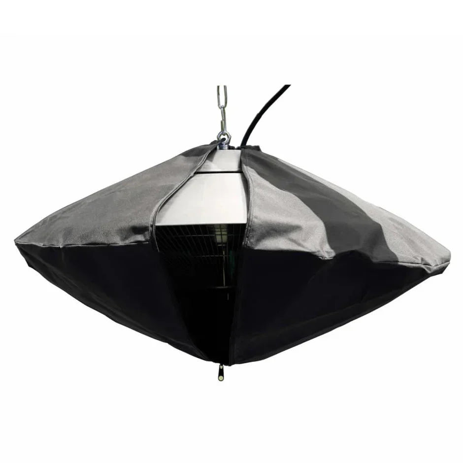 Graue Sunred Schutzhülle für hängende Terrassenheizer der Sirius-Serie aus strapazierfähigem Polyester