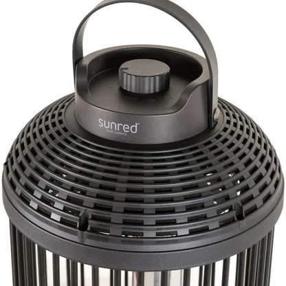 bovenkant en draaiknop van de Sunred Indox tafelverwarmer of terrasverwarmer 
