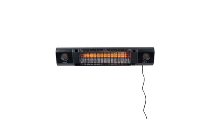 Schwarzer Sunred Sun and Sound Ultra Wandheizstrahler mit Bluetooth-Lautsprecher
