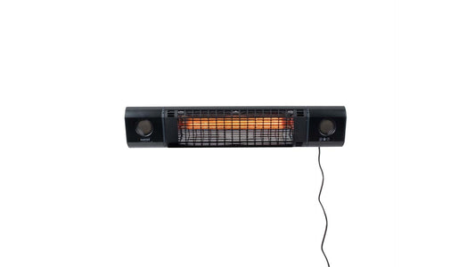 Schwarzer Sunred Sun and Sound Ultra Wandheizstrahler mit Bluetooth-Lautsprecher